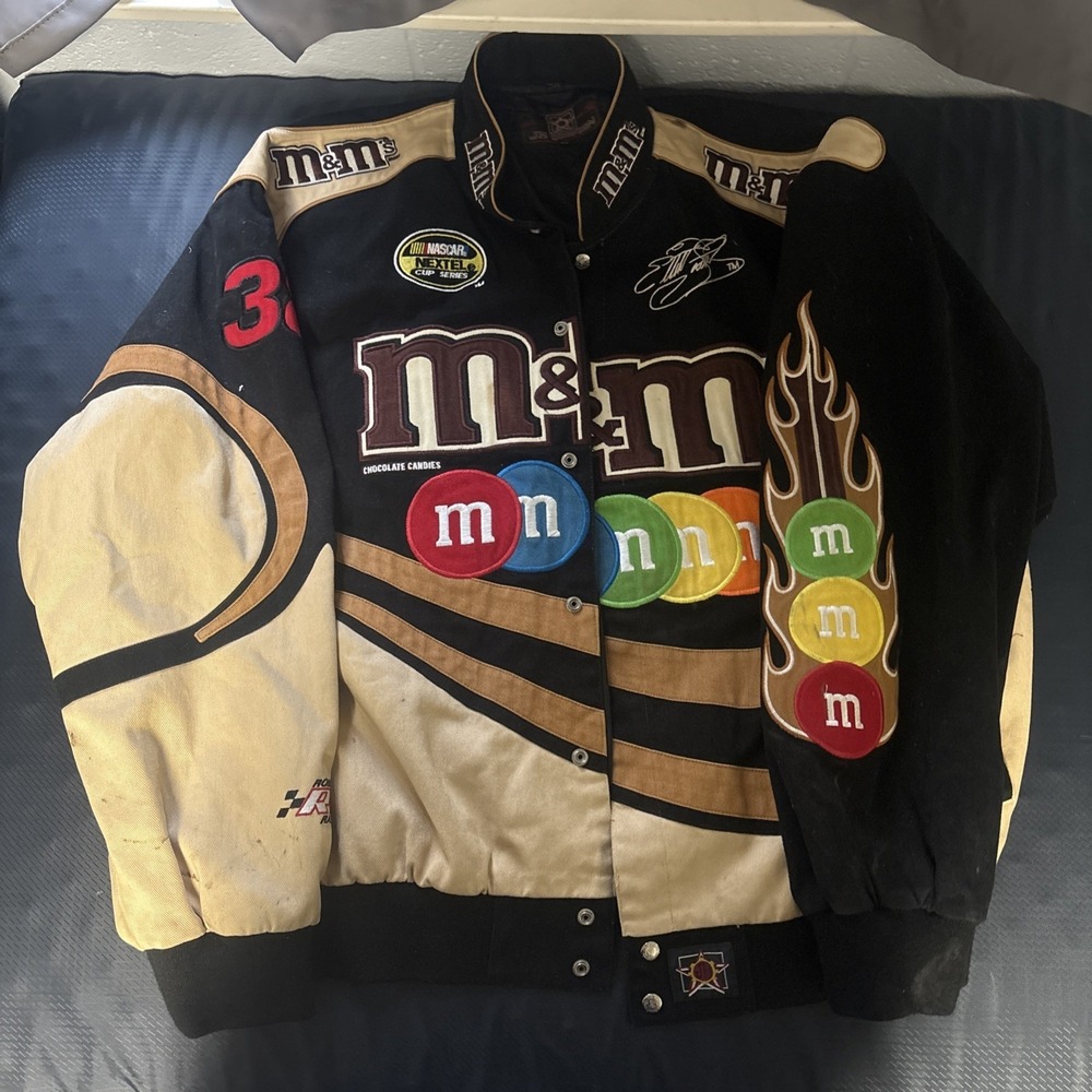 VINTAGE M&M NASCAR Jacket #38 Elliot Sadler Size 4 XL Jeff Hamilton JH Design 🔥